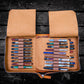 Galen Leather 40 Slot Zippered Pen Case - Undyed