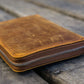Galen Leather 5 Slot Zippered Pen Case - Crazy Horse Brown