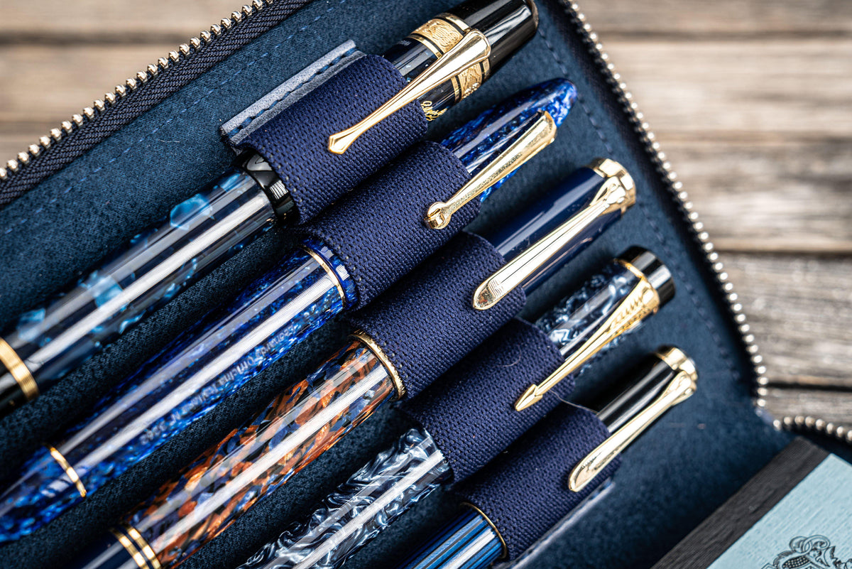 Leather Pen Case Holder Handmade Fountain Multi Pens Pouch Crazy Horse Lederen Pen Beschermende Mouw Cover Bruin Leather Pen Case Holder Handmade Fountain Multi Pens Pouch Crazy Horse Lederen Pen Beschermende Mouw Cover Bruin