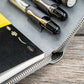 Galen Leather 5 Slot Zippered Pen Case - Crazy Horse Smoky