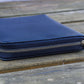 Galen Leather 5 Slot Zippered Pen Case - Navy Blue
