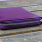 Galen Leather 5 Slot Zippered Pen Case - Purple