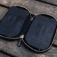 Galen Leather 6 Slot Zippered Pen Case - Black