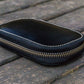 Galen Leather 6 Slot Zippered Pen Case - Black
