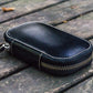 Galen Leather 6 Slot Zippered Pen Case - Black