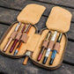 Galen Leather 6 Slot Zippered Pen Case - Crazy Horse Tan