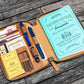Galen Leather B6 Zippered Notebook Folio - Crazy Horse Brown