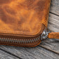 Galen Leather B6 Zippered Notebook Folio - Crazy Horse Brown