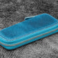 Galen Leather Double Zippered Pen Case for Kaweco Pocket Pen - Crazy Horse Ocean Blue