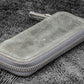 Galen Leather Double Zippered Pen Case for Kaweco Pocket Pen - Crazy Horse Smoky