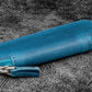 Galen Leather Single Zippered Pen Case for Kaweco Pocket Pen - Crazy Horse Ocean Blue