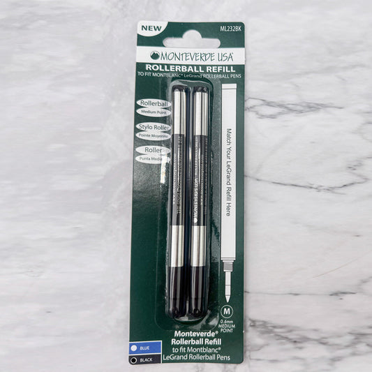 Montblanc LeGrand Rollerball Refill by Monteverde USA® - Black Medium (2 ea)