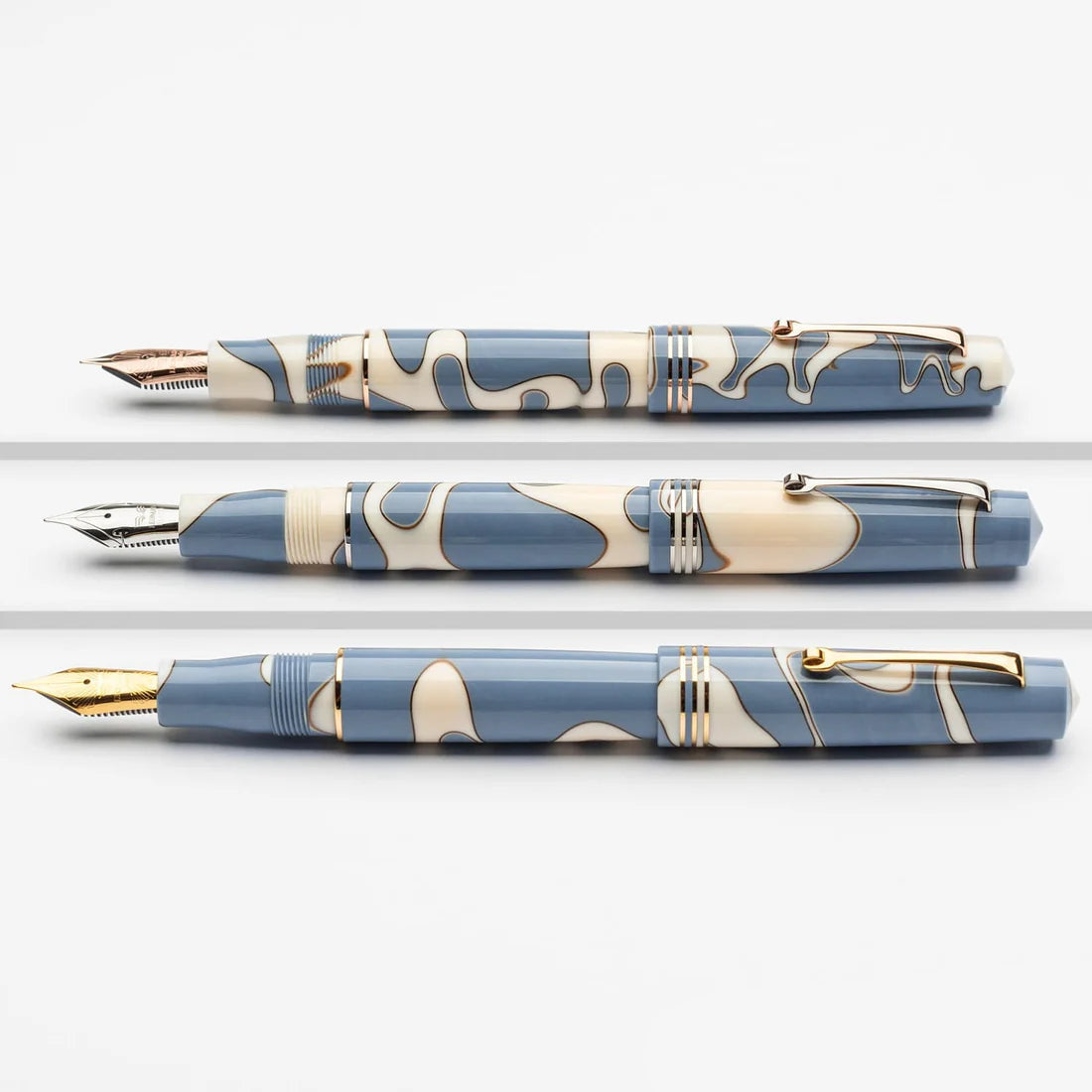 Leonardo Momento Zero Fountain Pen - Nuvola with Rose Gold Trim