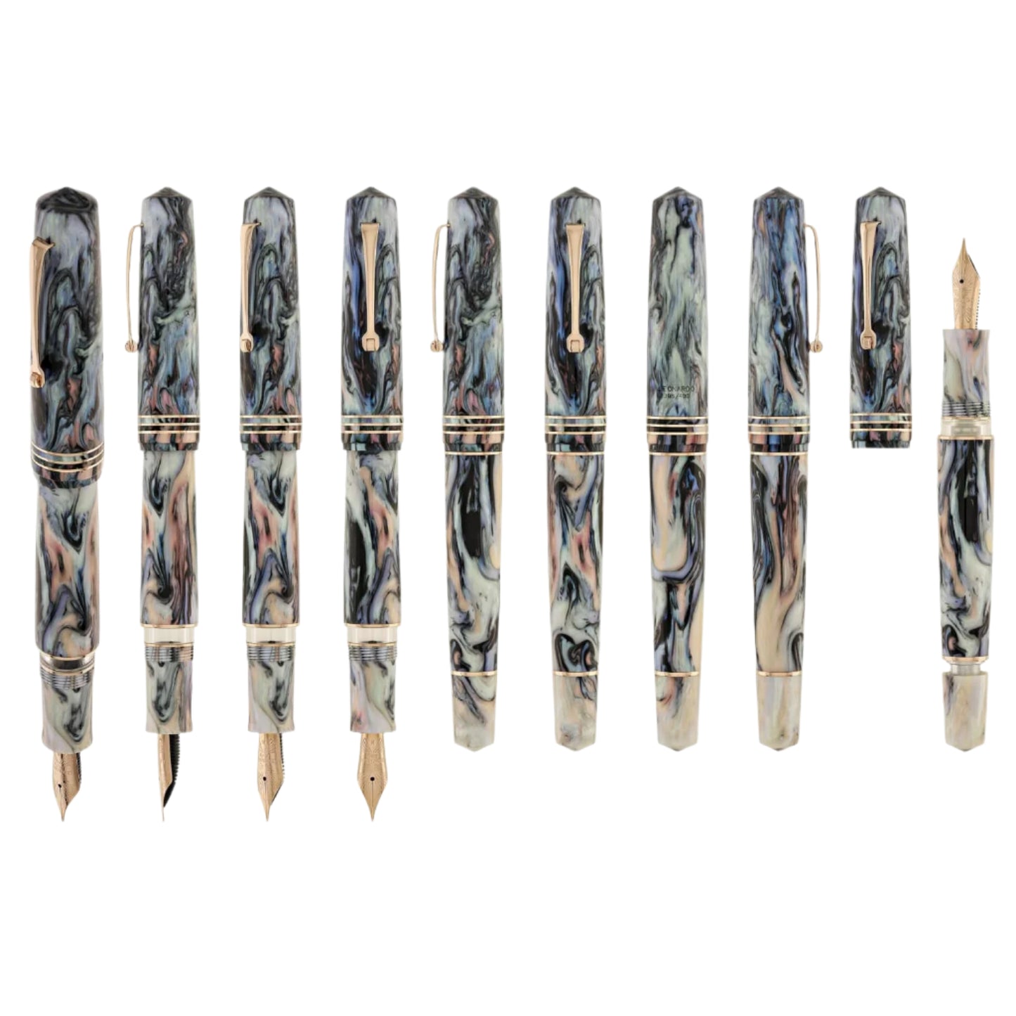 Leonardo Momento Zero Grande 2.0 Piston Fountain Pen - The Power of Flower - Dalia Eveline - Rose Gold Trim (14k Nib) (Limited Edition)