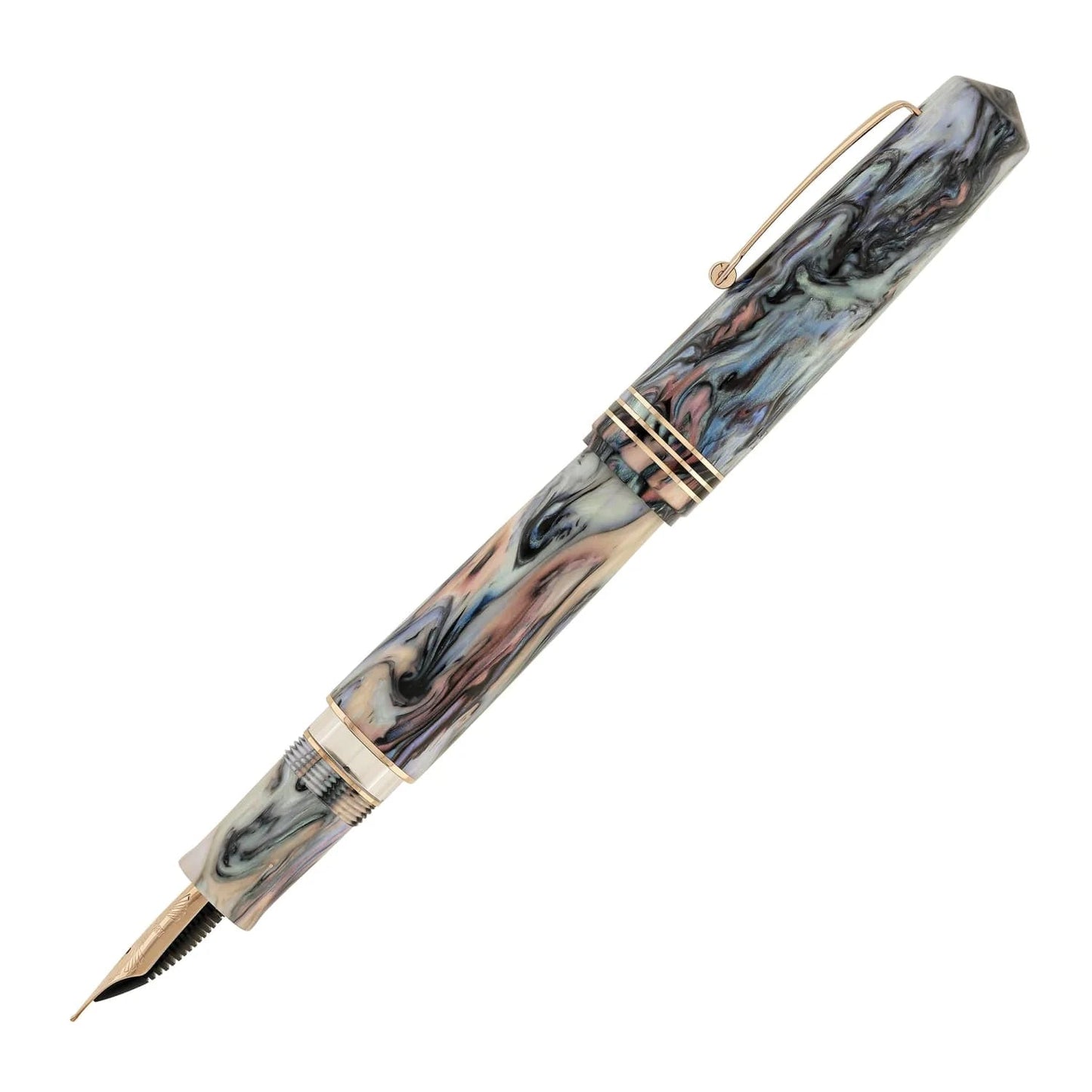 Leonardo Momento Zero Grande 2.0 Piston Fountain Pen - The Power of Flower - Dalia Eveline - Rose Gold Trim (14k Nib) (Limited Edition)