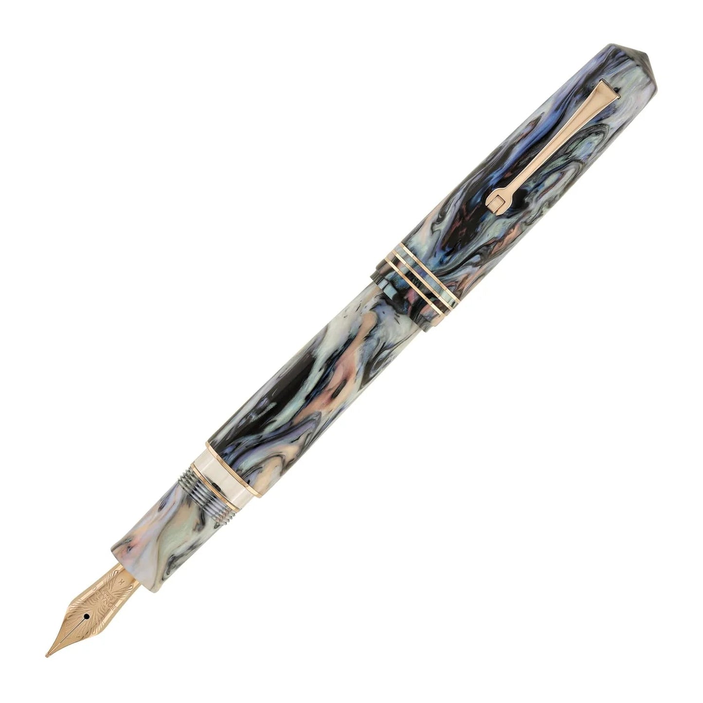 Leonardo Momento Zero Grande 2.0 Piston Fountain Pen - The Power of Flower - Dalia Eveline - Rose Gold Trim (14k Nib) (Limited Edition)