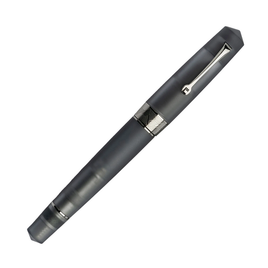 Leonardo Momento Zero Grande Frosted Pura Fountain Pen - Grey with Ruthenium Trim