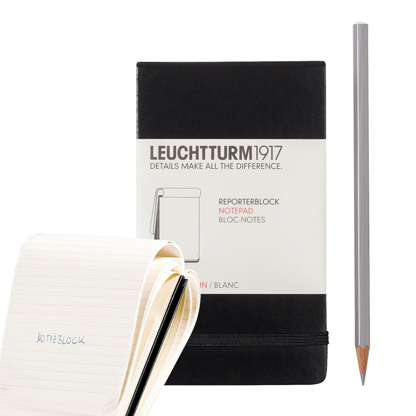 Leuchtturm1917 A6 Pocket Hardcover Plain Notepad - Black