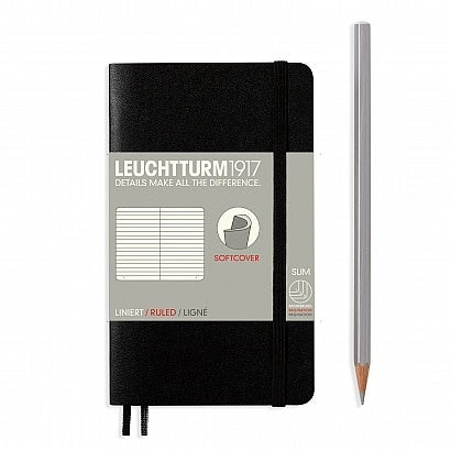 Leuchtturm1917 A6 Pocket Softcover Ruled Notebook - Black