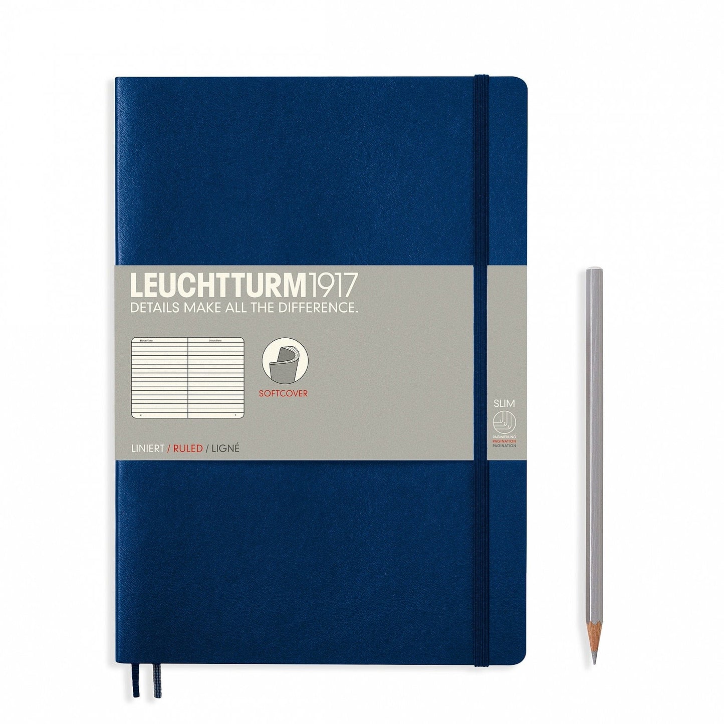 Leuchtturm1917 Composition B5 Softcover Ruled Notebook - Navy