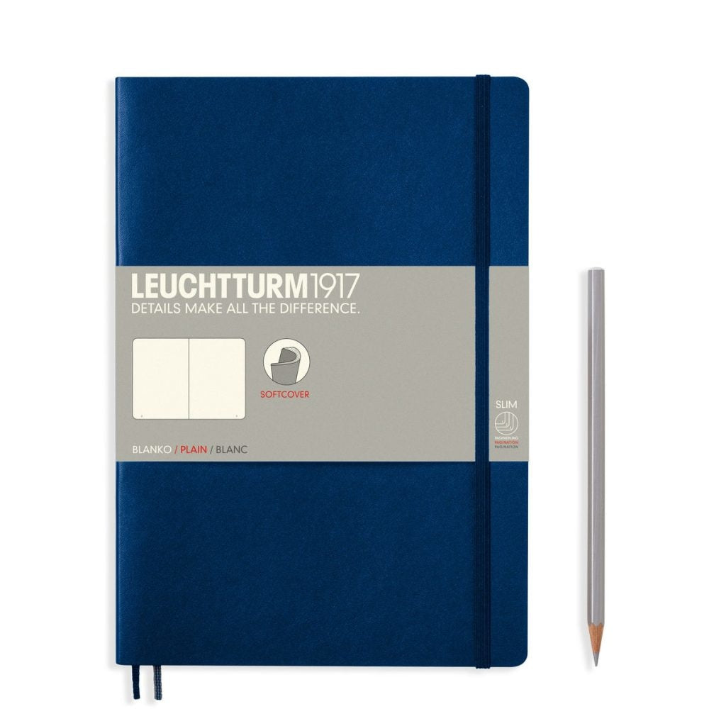 Leuchtturm1917 Composition B5 Softcover Plain Notebook - Navy