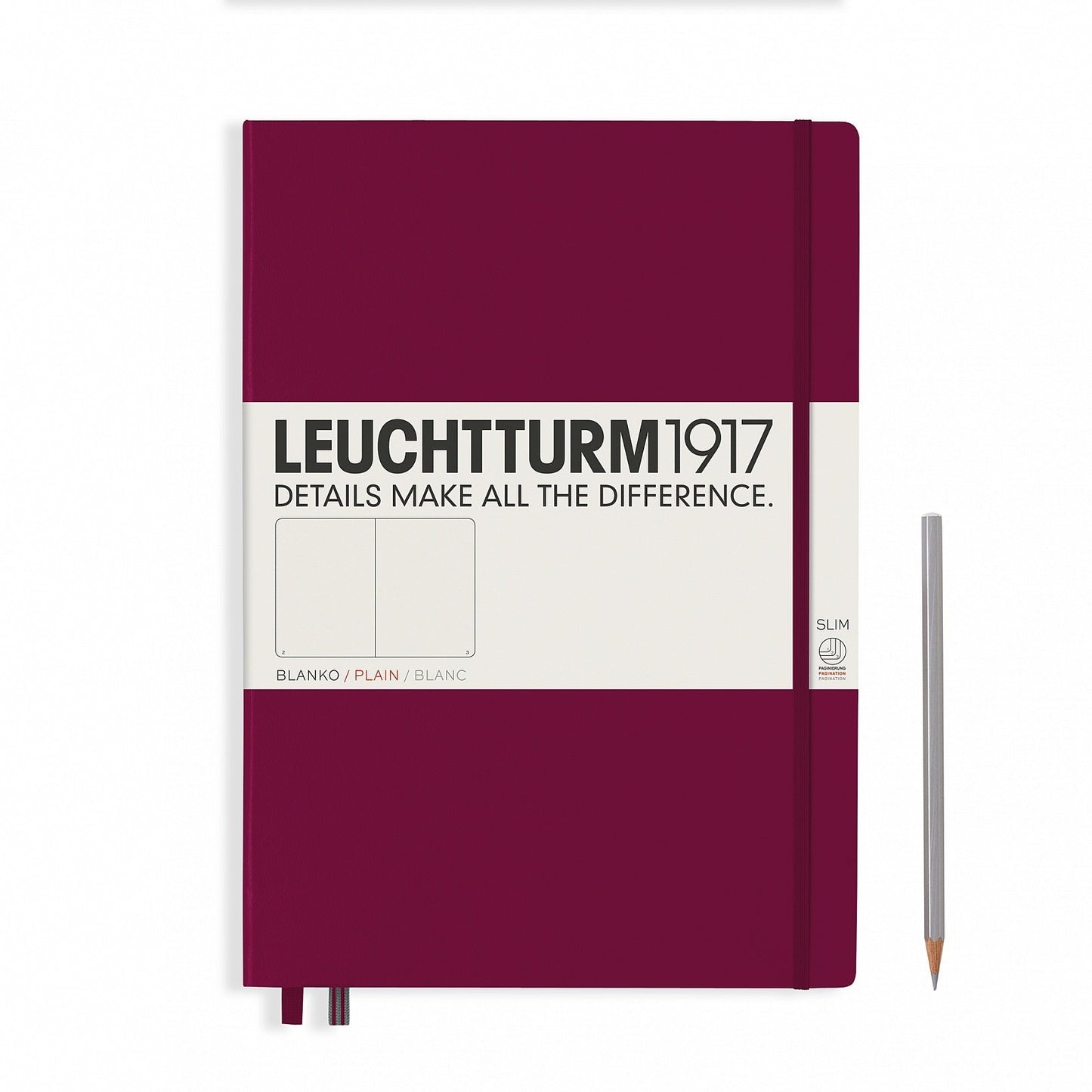 Leuchtturm1917 Master Slim A4+ Hardcover Plain Notebook - Port Red (Discontinued)