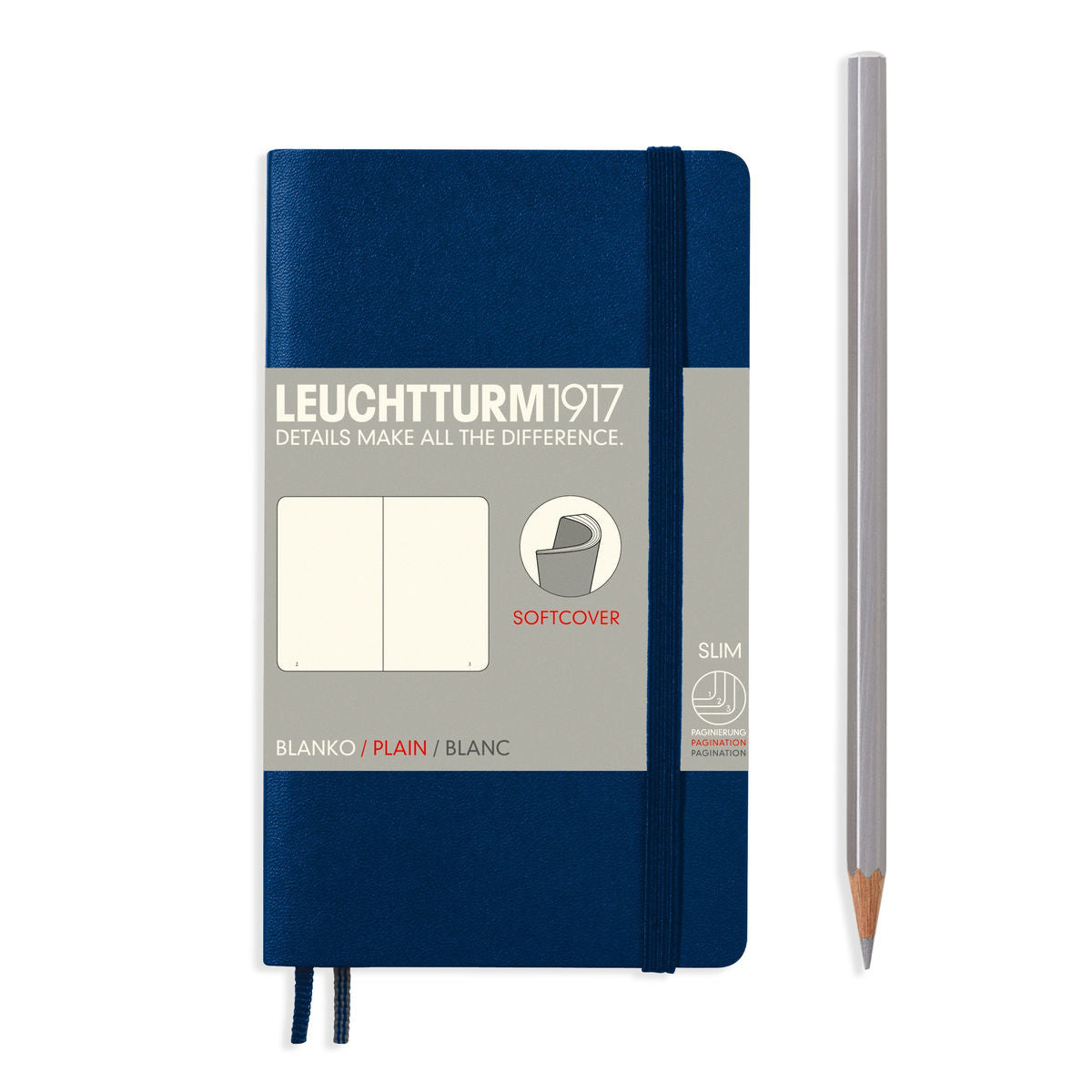 Leuchtturm1917 A6 Pocket Softcover Plain Notebook - Navy
