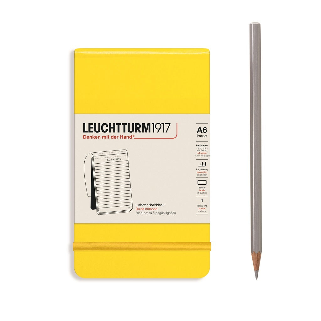 Leuchtturm1917 A6 Pocket Hardcover Ruled Notepad - Lemon (Discontinued)