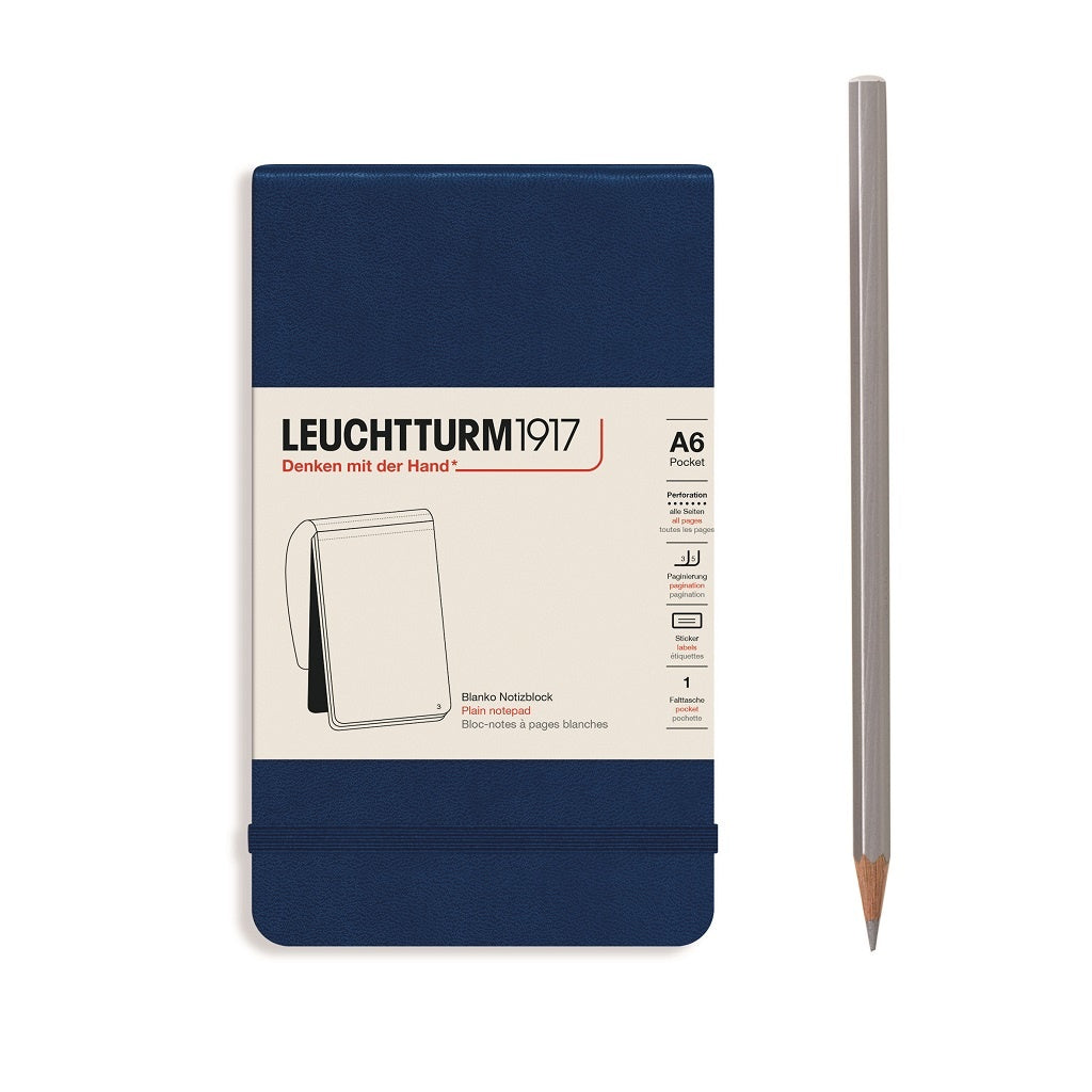 Leuchtturm1917 A6 Pocket Hardcover Plain Notepad - Navy