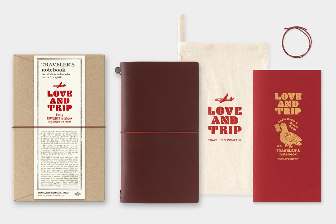 TRAVELER'S Notebook LOVE AND TRIP Regular Size Starter Kit - Red