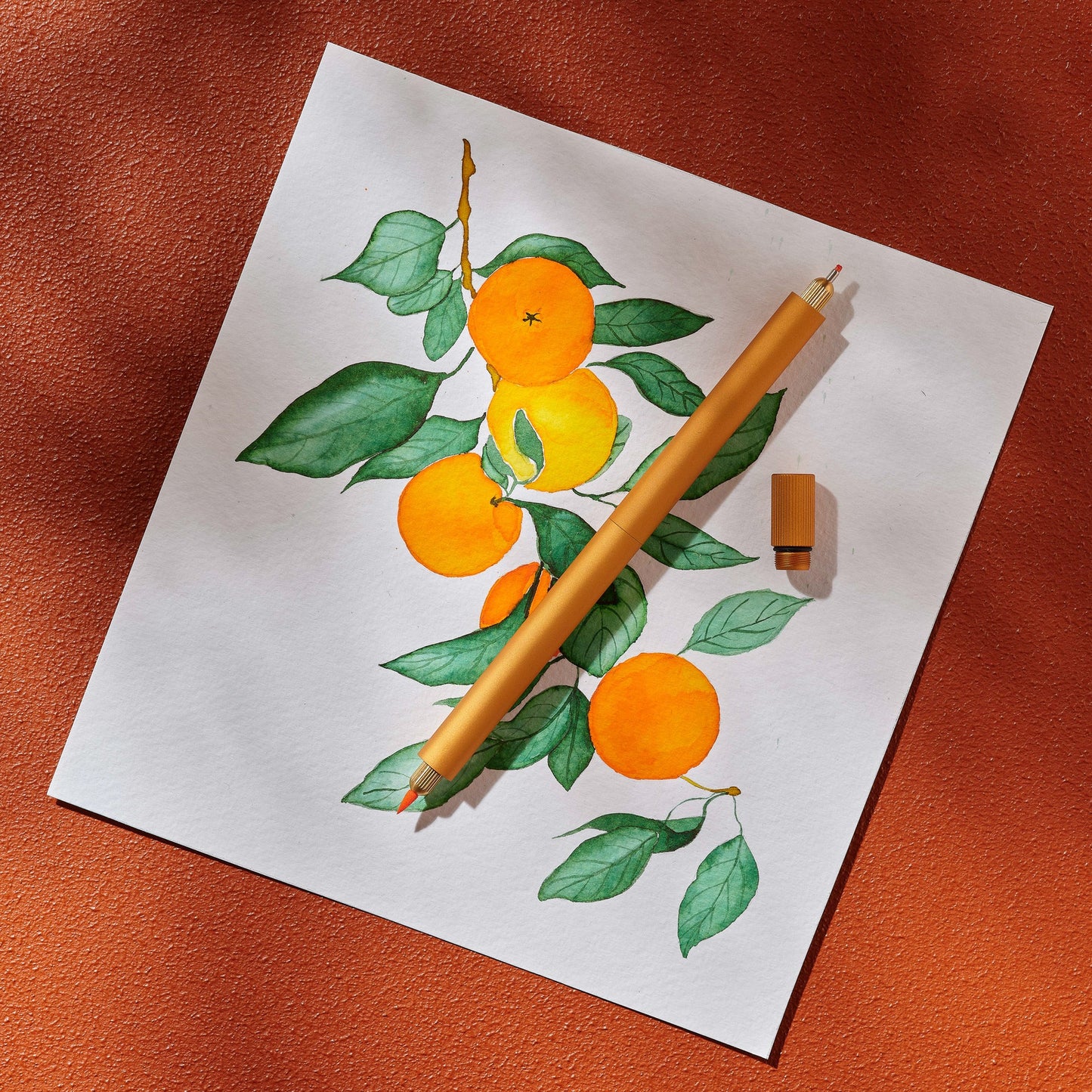 Tom's Studio Lumos Pro The Infinitely Refillable Pen - Matte Clementine (Duo Tip)