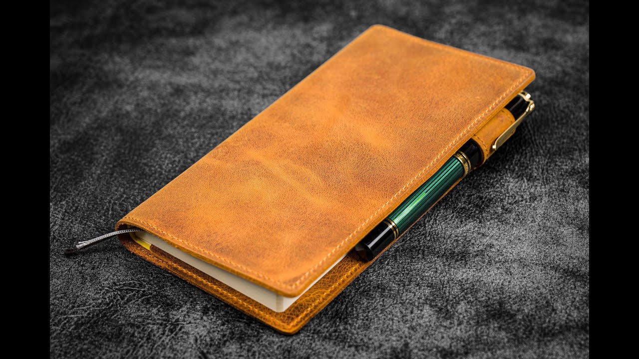 Galen Leather Slim Hobonichi Planner Cover - Crazy Horse Honey Ochre