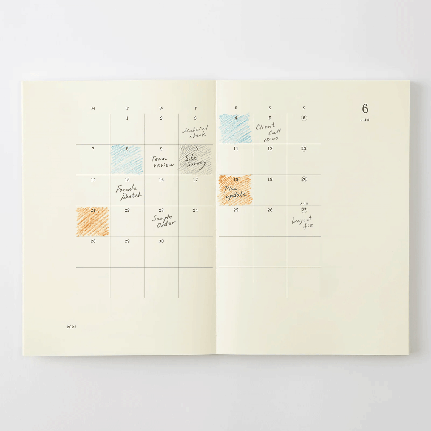 Midori 2027 MD Product Notebook Diary - A7 Size