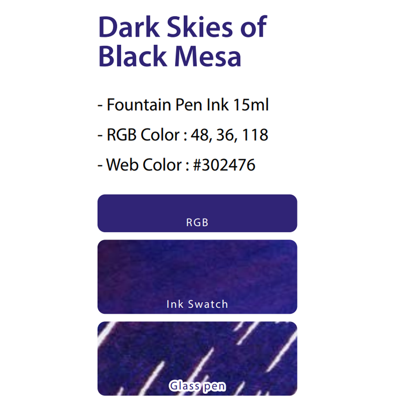 Colorverse Dark Skies of Black Mesa (15ml) Bottled Ink (USA Special Series, Oklahoma)