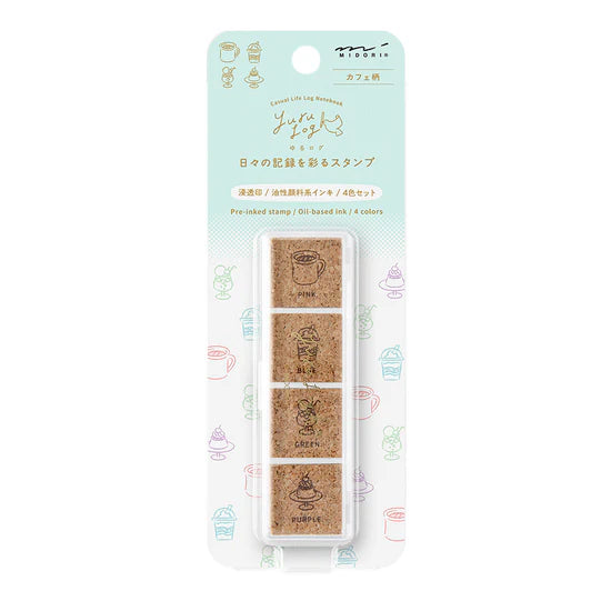 Midori Yuru Log Pre-Inked Stamp - Cafe
