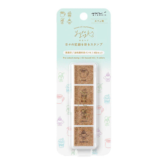 Midori Yuru Log Pre-Inked Stamp - Cafe
