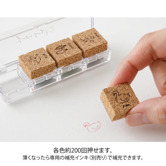 Midori Yuru Log Pre-Inked Stamp - Forest Scenery