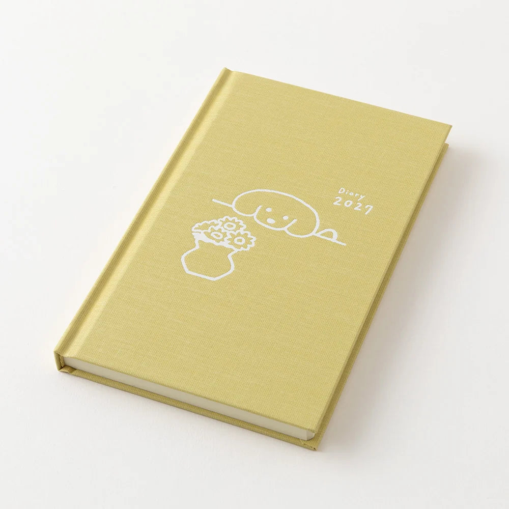 Midori 2027 B6 Book Style Diary - Dog Yellow