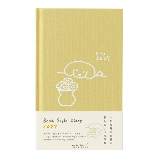 Midori 2027 B6 Book Style Diary - Dog Yellow