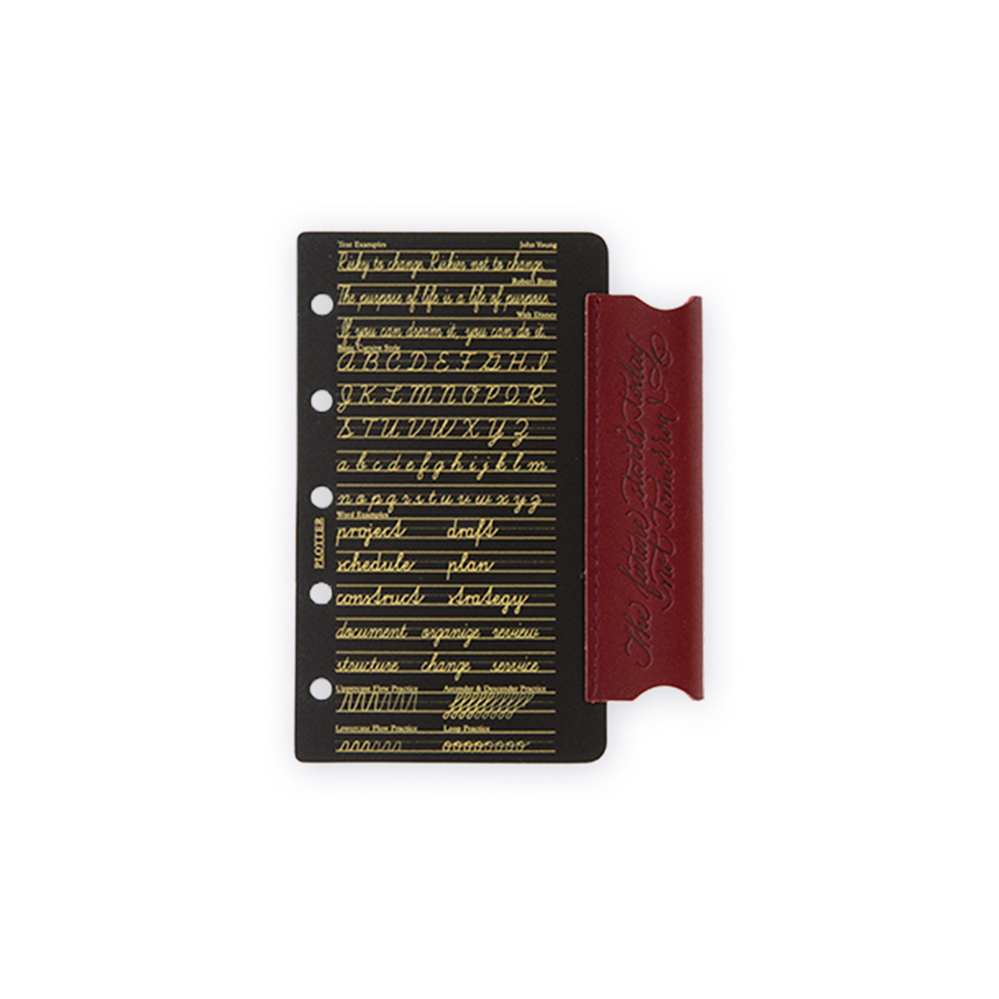 PLOTTER Mini 5 Size Liscio 6-Ring Leather Binder - Red Brown (Limited Edition BOX)