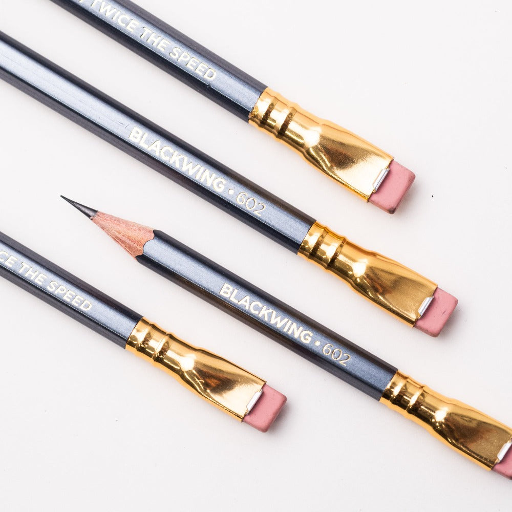 Blackwing Pencils - 602 Gunmetal Grey (Short) (Firm - Set of 12)