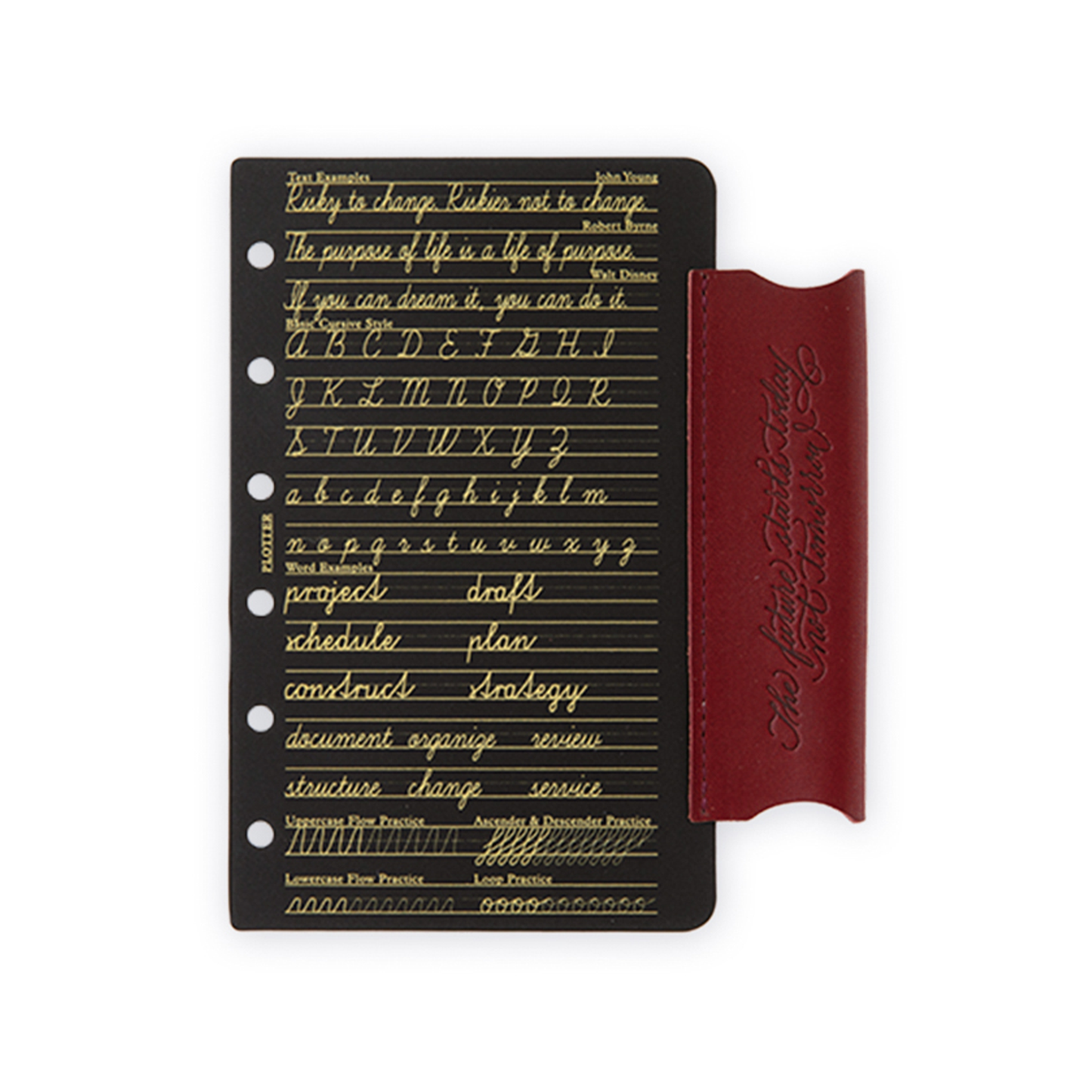 PLOTTER Mini Size Liscio 6-Ring Leather Binder - Red Brown (Limited Edition BOX)