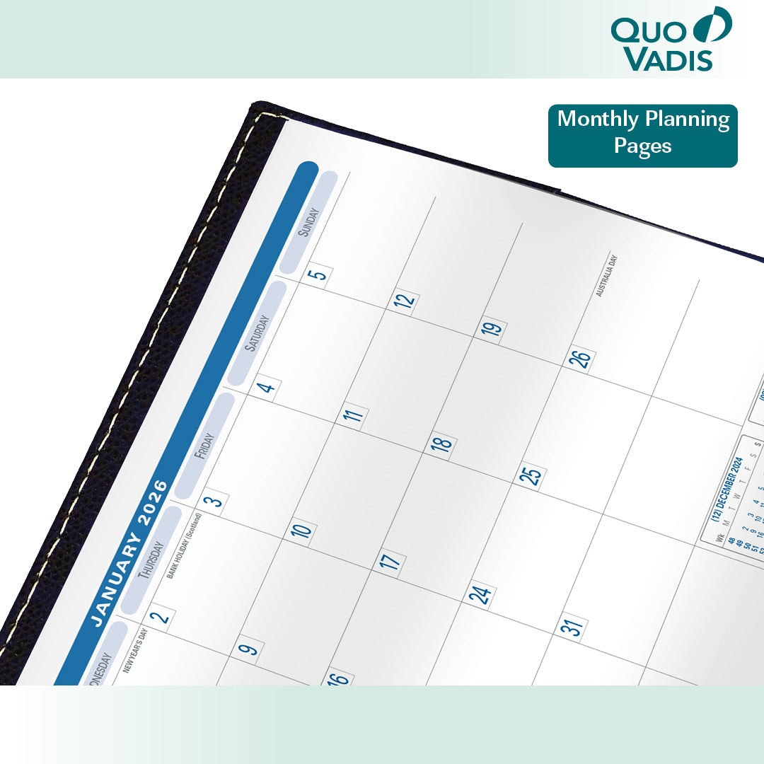 Quo Vadis 2026 Minister Weekly Planner - Texas Violet