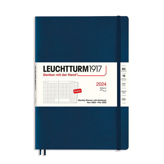 Leuchtturm1917 2024 Composition B5 Monthly Planner with Extra Booklet - Navy