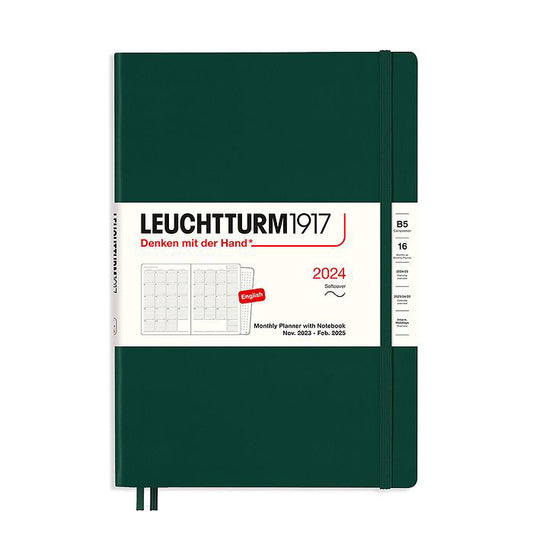 Leuchtturm1917 2024 Composition B5 Monthly Planner with Extra Booklet - Forest Green