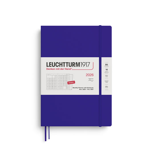 Leuchtturm1917 2026 Composition B5 Monthly Planner with Notebook - Ink