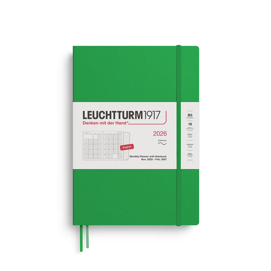 Leuchtturm1917 2026 Composition B5 Monthly Planner with Notebook - Spring Leaf