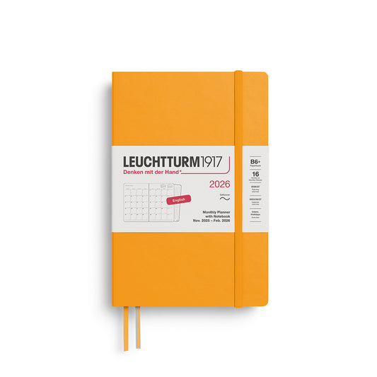 Leuchtturm1917 2026 B6+ Softcover Paperback Monthly Planner and Notebook - Rising Sun