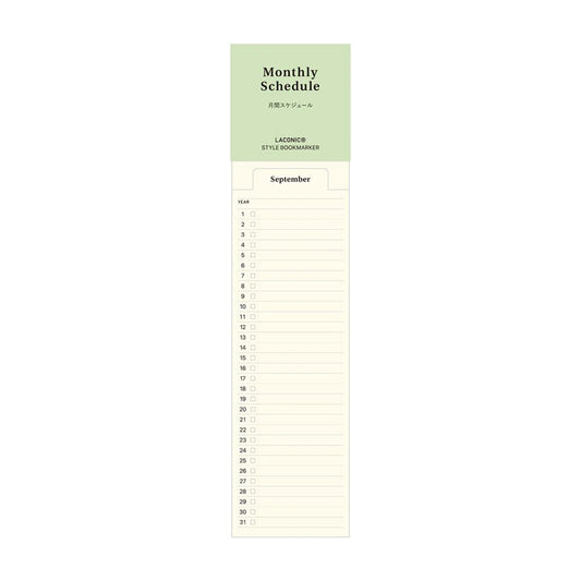 Laconic Style Bookmarker - Monthly