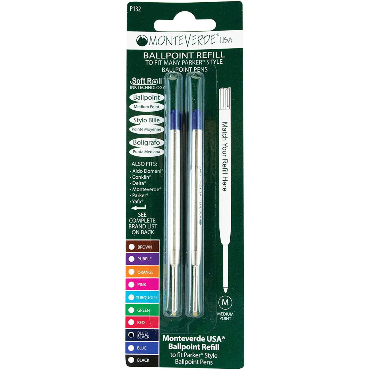 Cross Ballpoint Refills by Monteverde USA® - Blue/Black Medium (2 ea ...